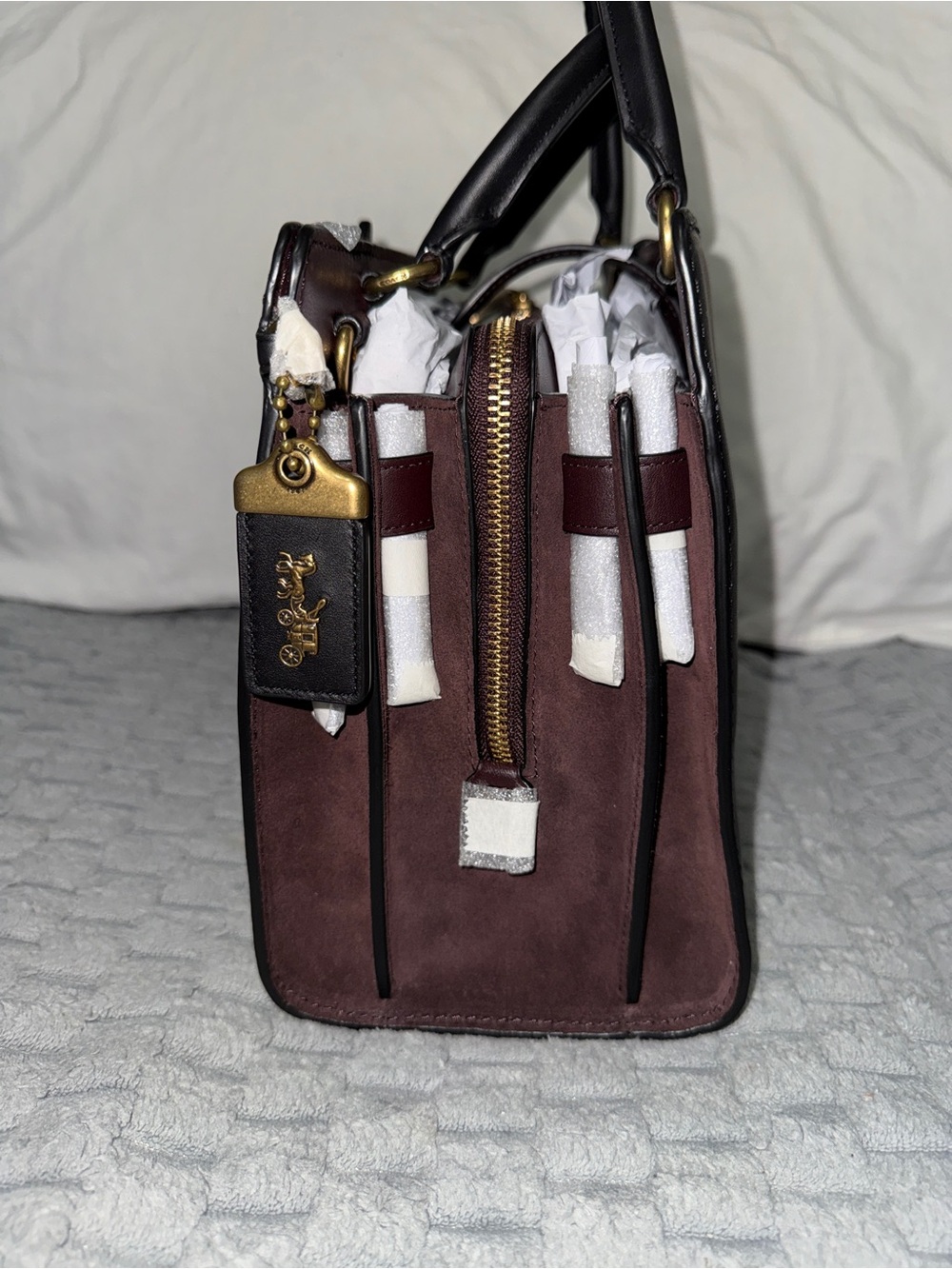 Coach Women's Serra Colorblock Satchel with Gold Hardware - Picture 8 of 13